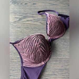 CK purple push-up bra size 34A with purple lace detail